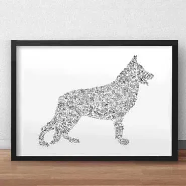 DrawInside Berger Allemand affiche A3 chien travail
