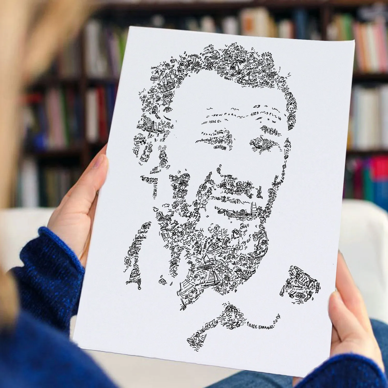 DrawInside Eric Tabarly affiche 30x40 cm voilier
