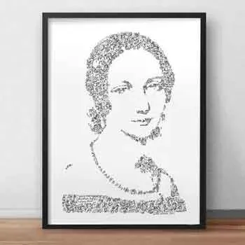 DrawInside Clara Schumann affiche A4 21x30 cm piano