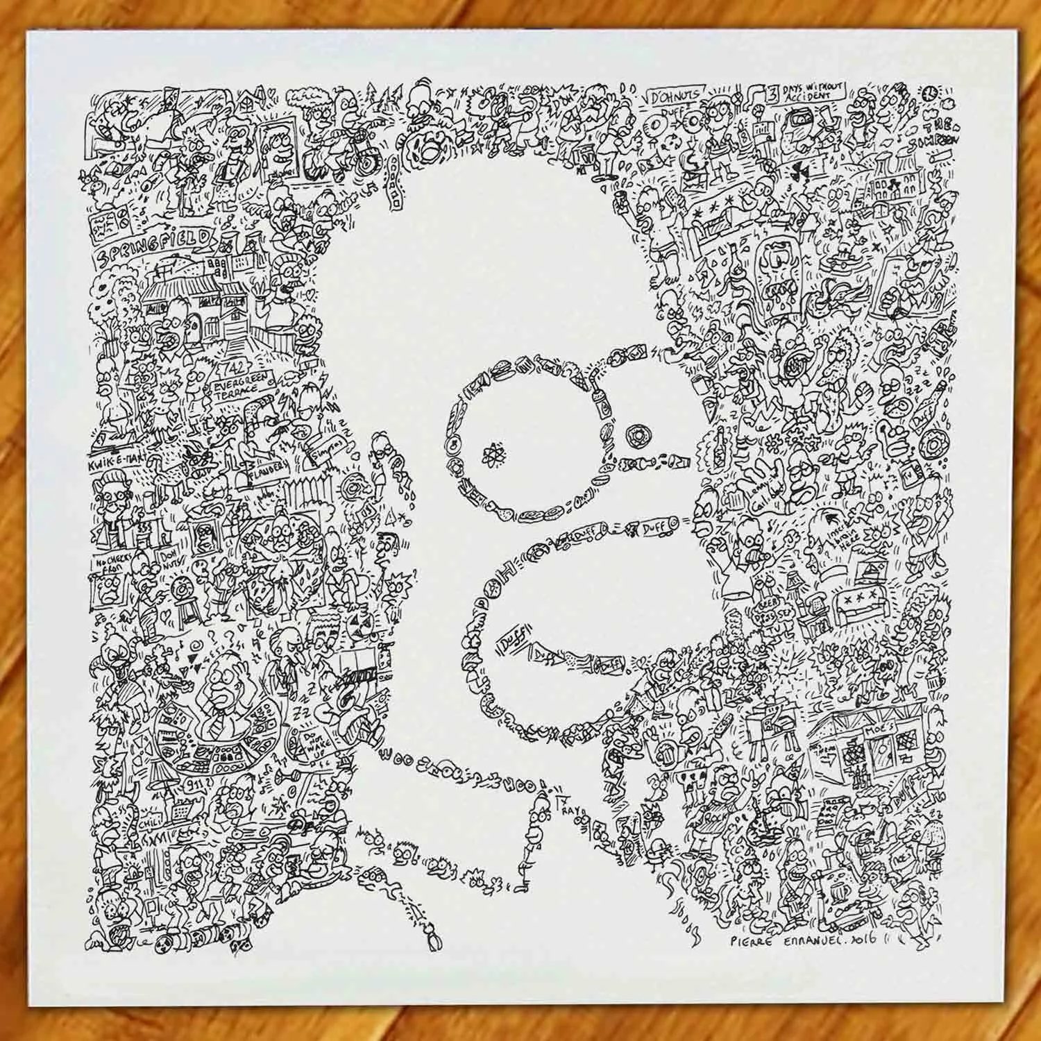 DrawInside Homer Simpson affiche poster signé