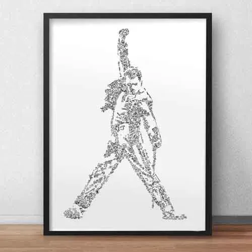 DrawInside Freddie Mercury Queen affiche rock signé