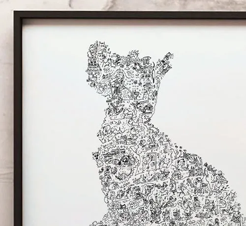 DrawInside Westie West Highland Terrier affiche A4 chien