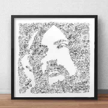 DrawInside Nick Mason affiche 30x30 cm rock