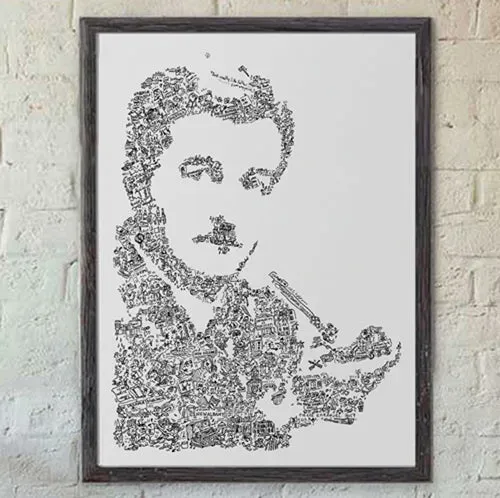 DrawInside William Faulkner affiche A3 littérature