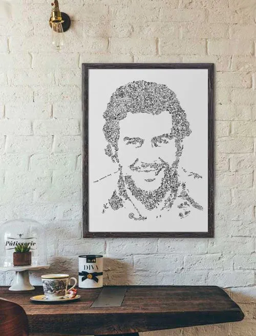 DrawInside Pablo Escobar affiche A3 Medellin