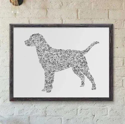 DrawInside Labrador affiche A4 chien famille