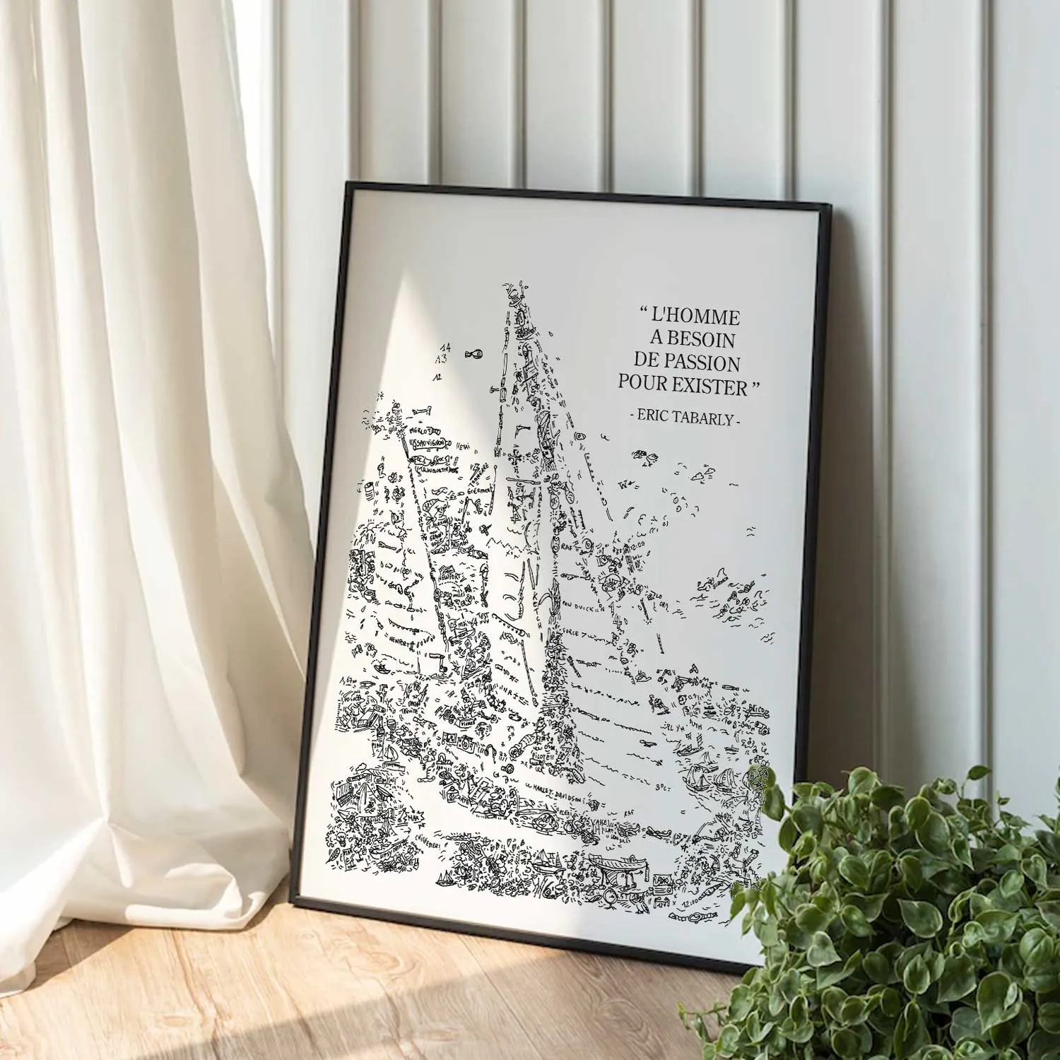DrawInside Pen Duick 2 Tabarly affiche A4 21x30 voile
