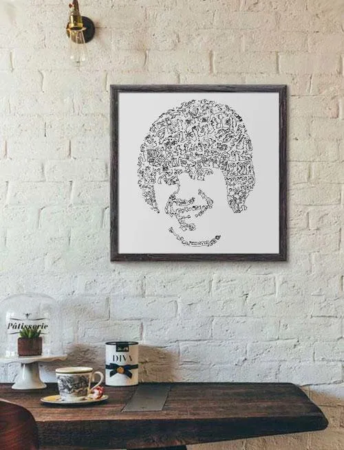 DrawInside George Harrison Beatles affiche 30x30 cm mat