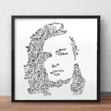 DrawInside Guy Manuel Daft Punk affiche 20x20 cm