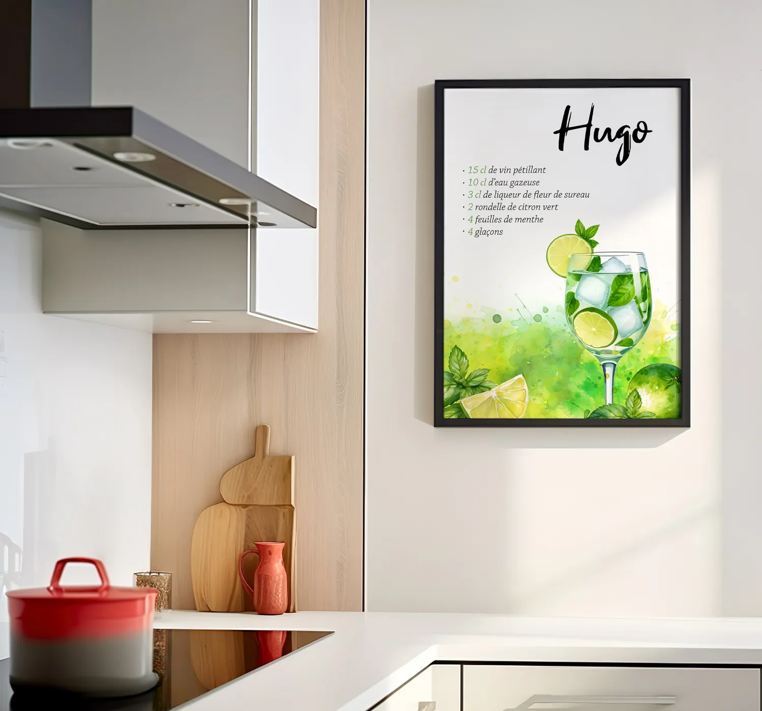 Papeterie Créative affiche cocktail Hugo recette aquarelle