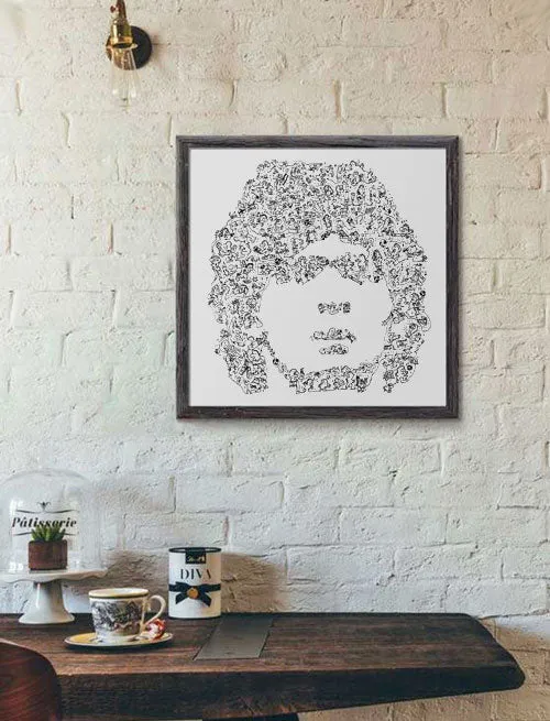 DrawInside Diego Maradona affiche 30x30 cm foot