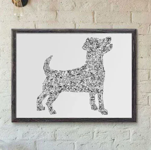 DrawInside Jack Russell Terrier affiche A3 30x42 cm chien
