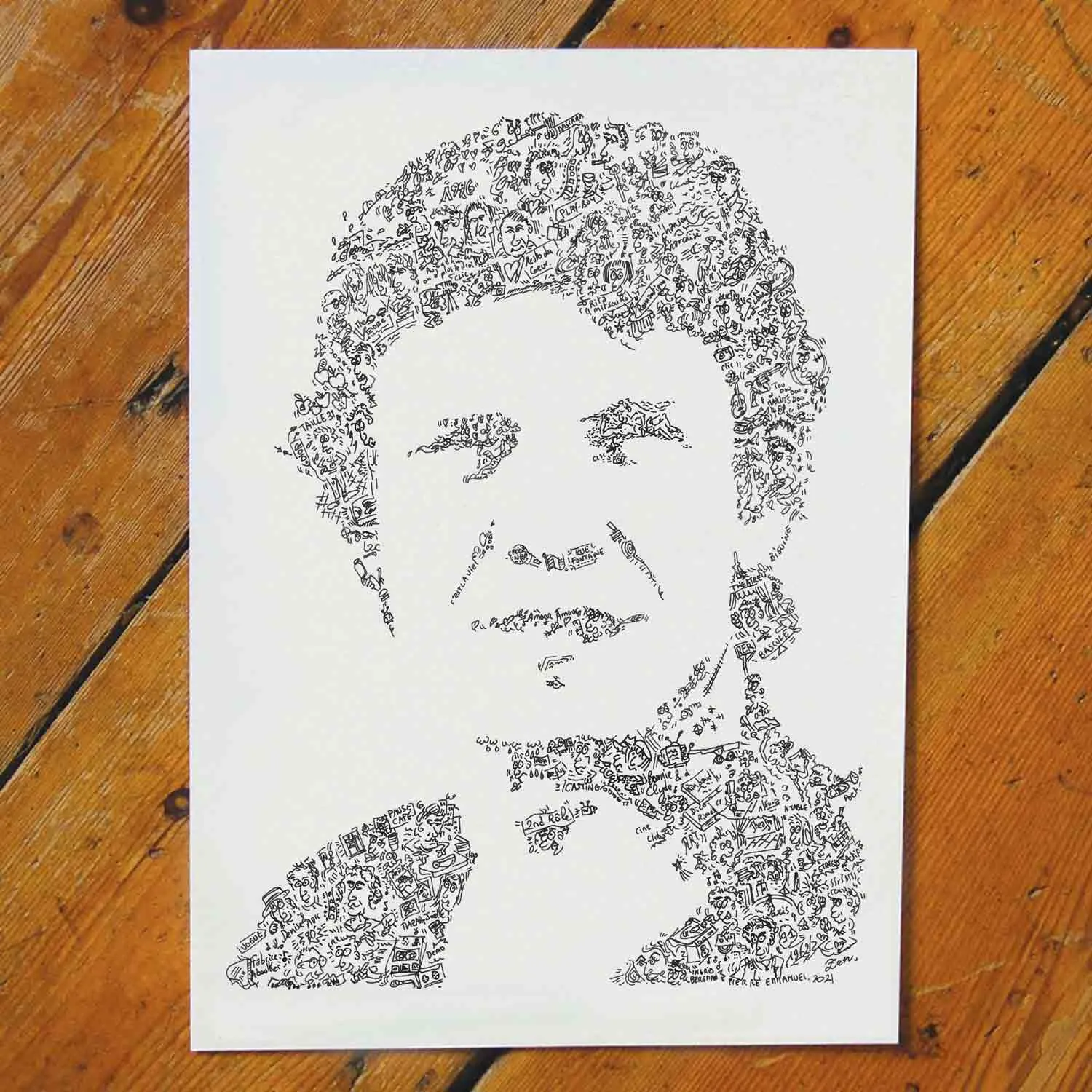 DrawInside Marc Lavoine affiche A4 portrait biographique