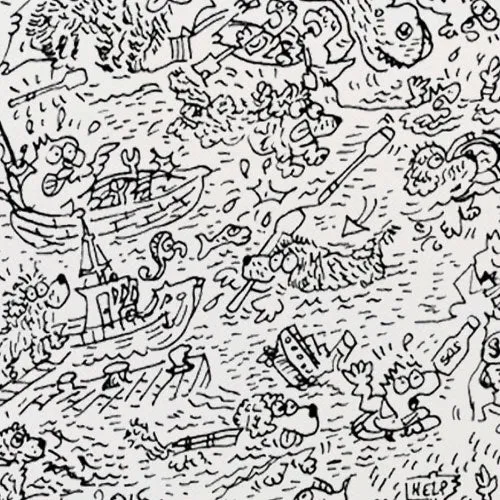 DrawInside Terre Neuve affiche A4 21x30 cm chien