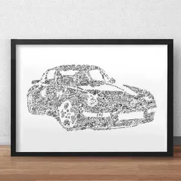 DrawInside Porsche 911-993 affiche auto papier mat à encadrer