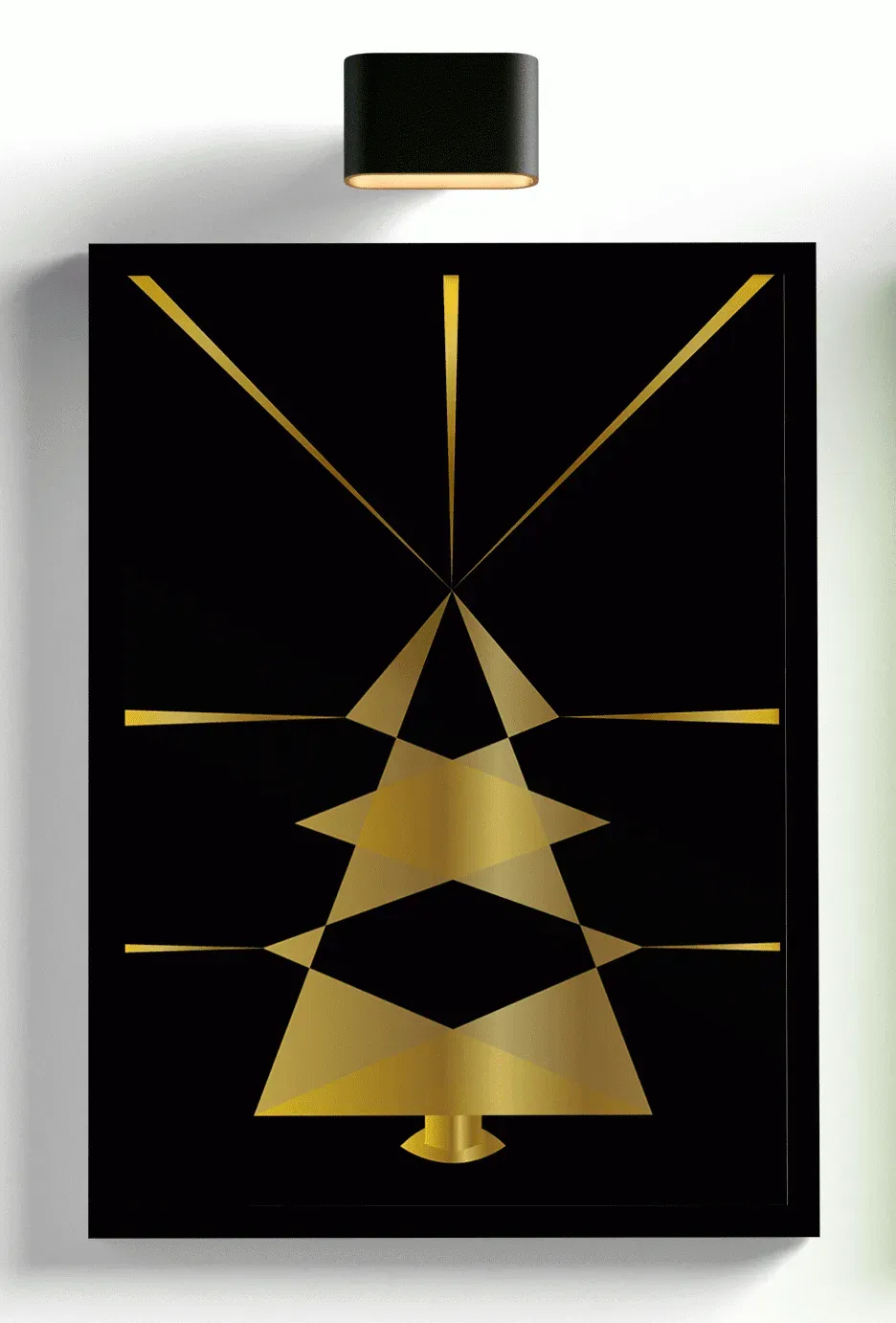 Celineclic And Create Sapin aux Filets d'Or affiche 20x30 dorée