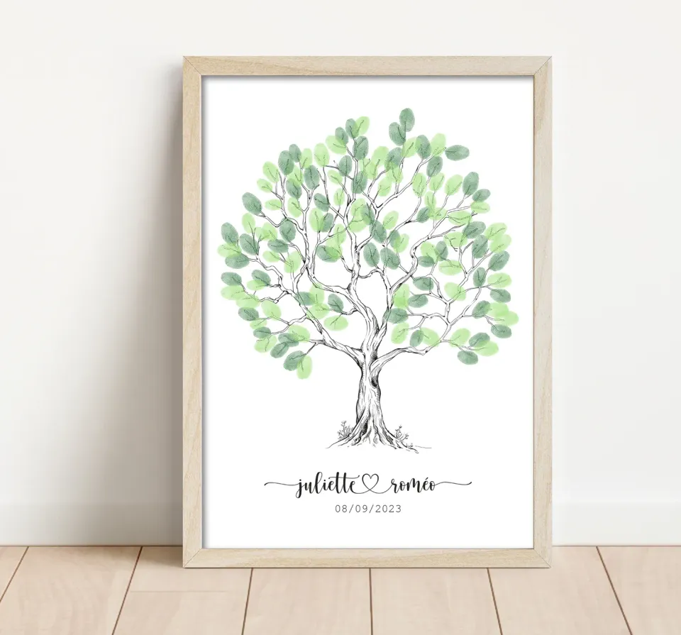 Papeterie Créative Arbre affiche empreintes mariage sur mesure
