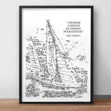 DrawInside Pen Duick 2 Tabarly affiche A4 21x30 voile