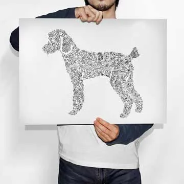 DrawInside Poodle affiche 20x20 caniche