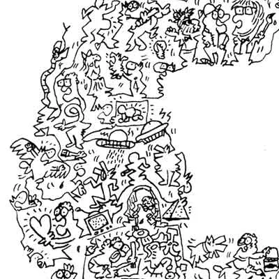 DrawInside Keith Haring affiche 30x30 cm signée