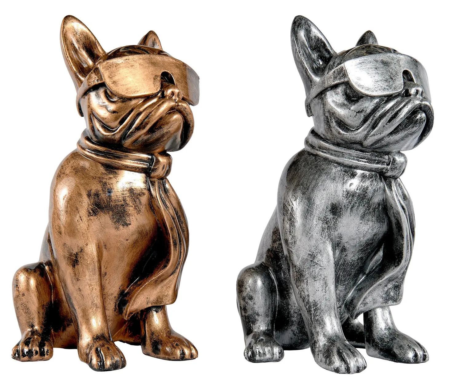 Lacorne Decoration P20 Chiens patinés statue 36 cm
