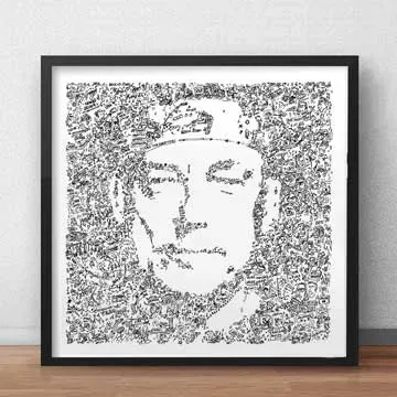 DrawInside Neil Peart Rush affiche 30x30 cm portrait batteur