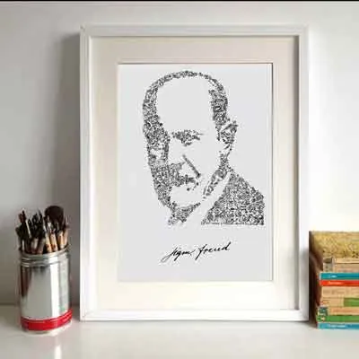DrawInside Sigmund Freud affiche A4 psychanalyse
