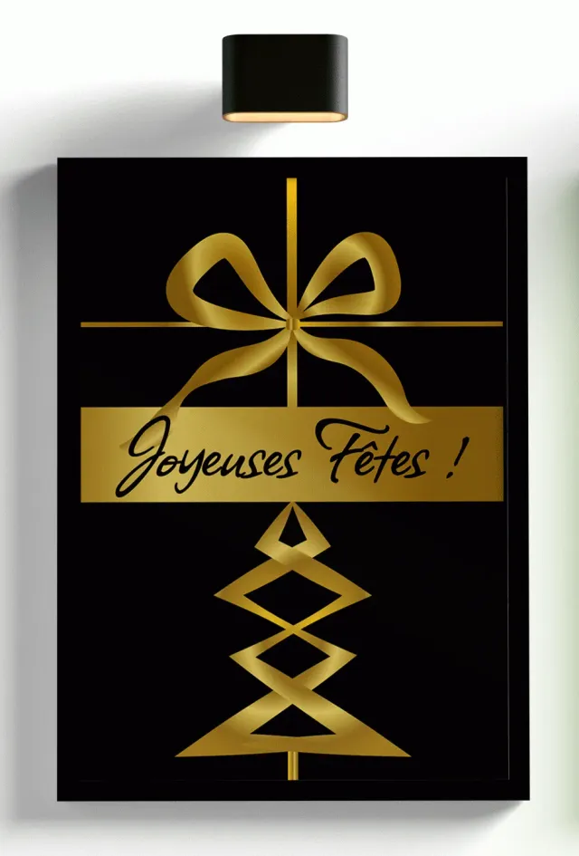 Celineclic And Create Joyeuses Fêtes affiche 20x30 noir et or