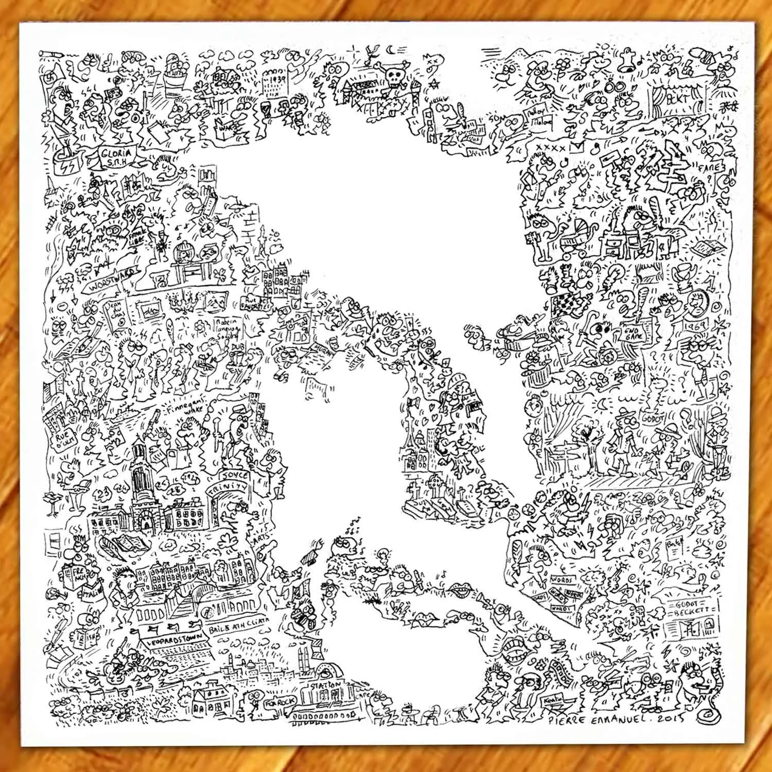 DrawInside Samuel Beckett affiche 30x30 cm signée