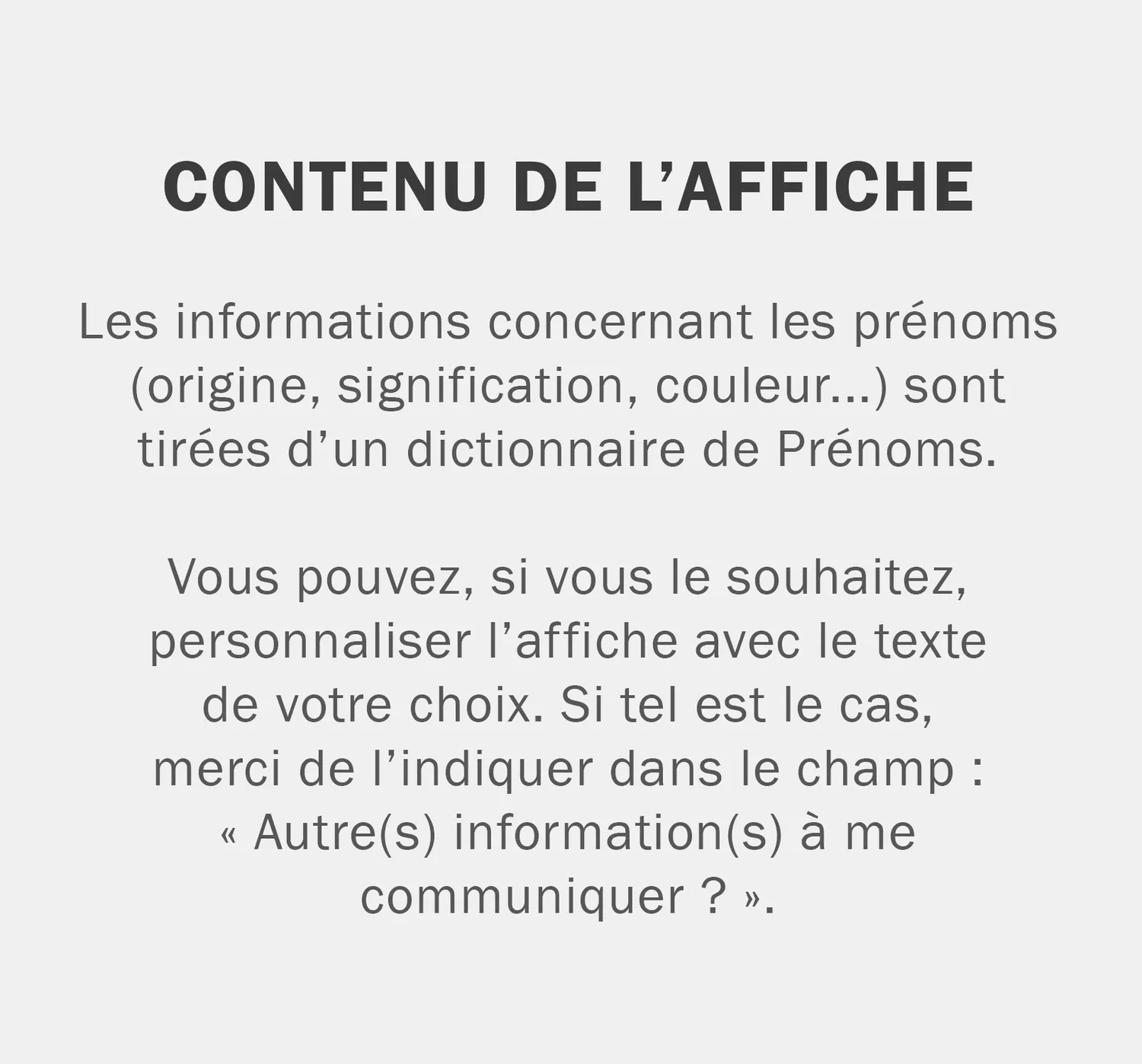Papeterie Créative Prénom affiche origine signification histoire
