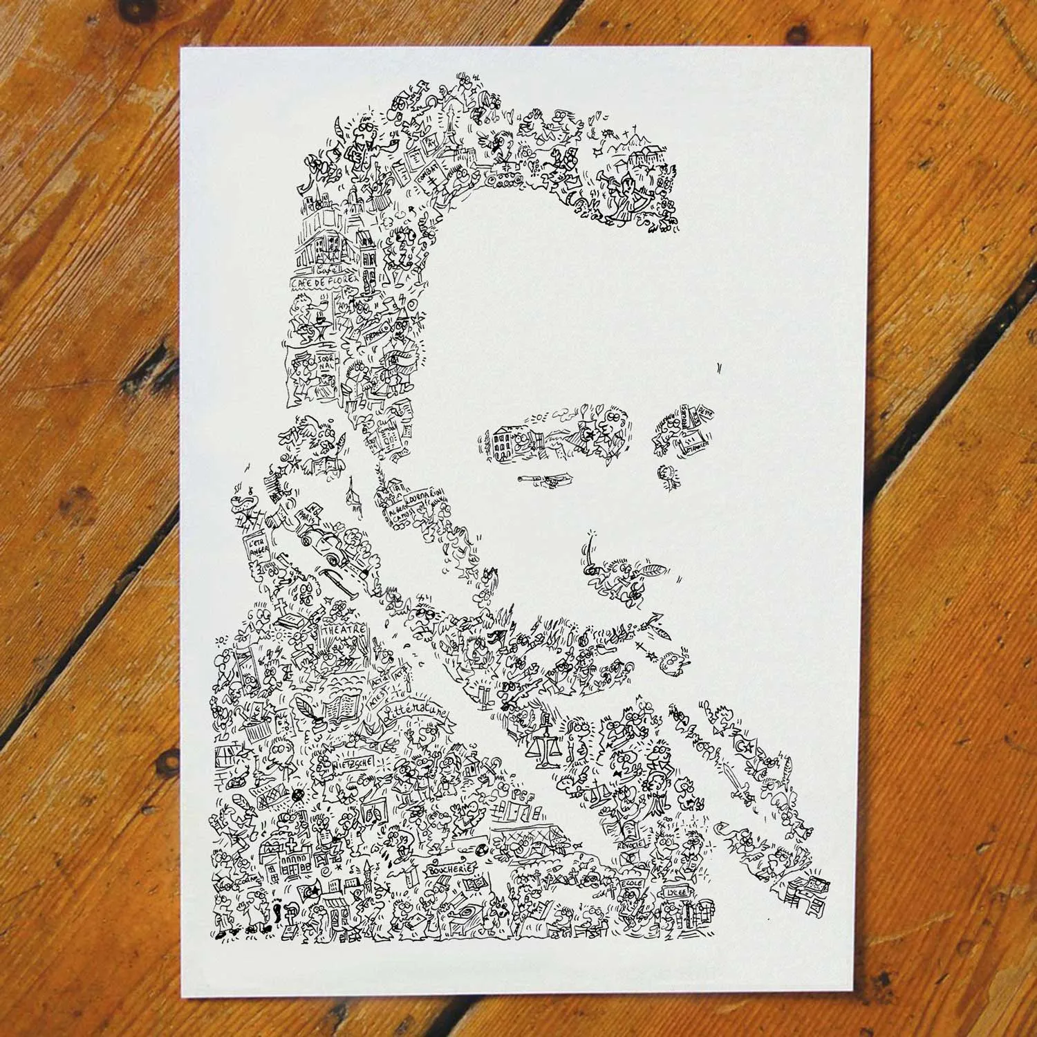 DrawInside Albert Camus affiche A4 21x30 cm littérature