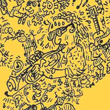 DrawInside Miles Davis Yellow affiche A4 papier jaune
