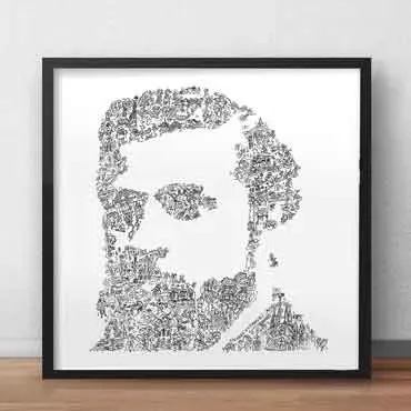 DrawInside Gaudi affiche 30x30 cm Barcelone
