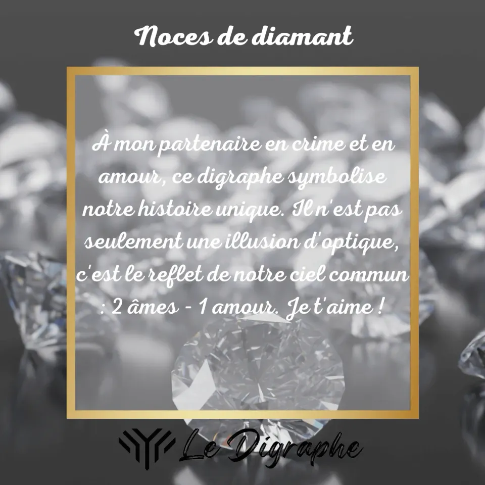 Le Digraphe Noces Diamant 60 ans personnalisé prénoms