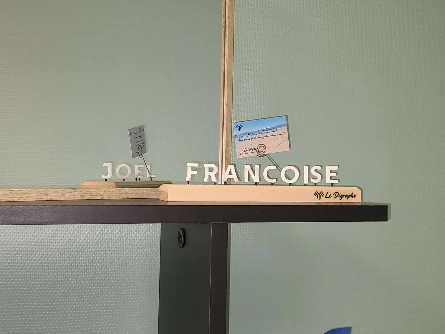 Le Digraphe mariage cadeau mariés prénoms bois