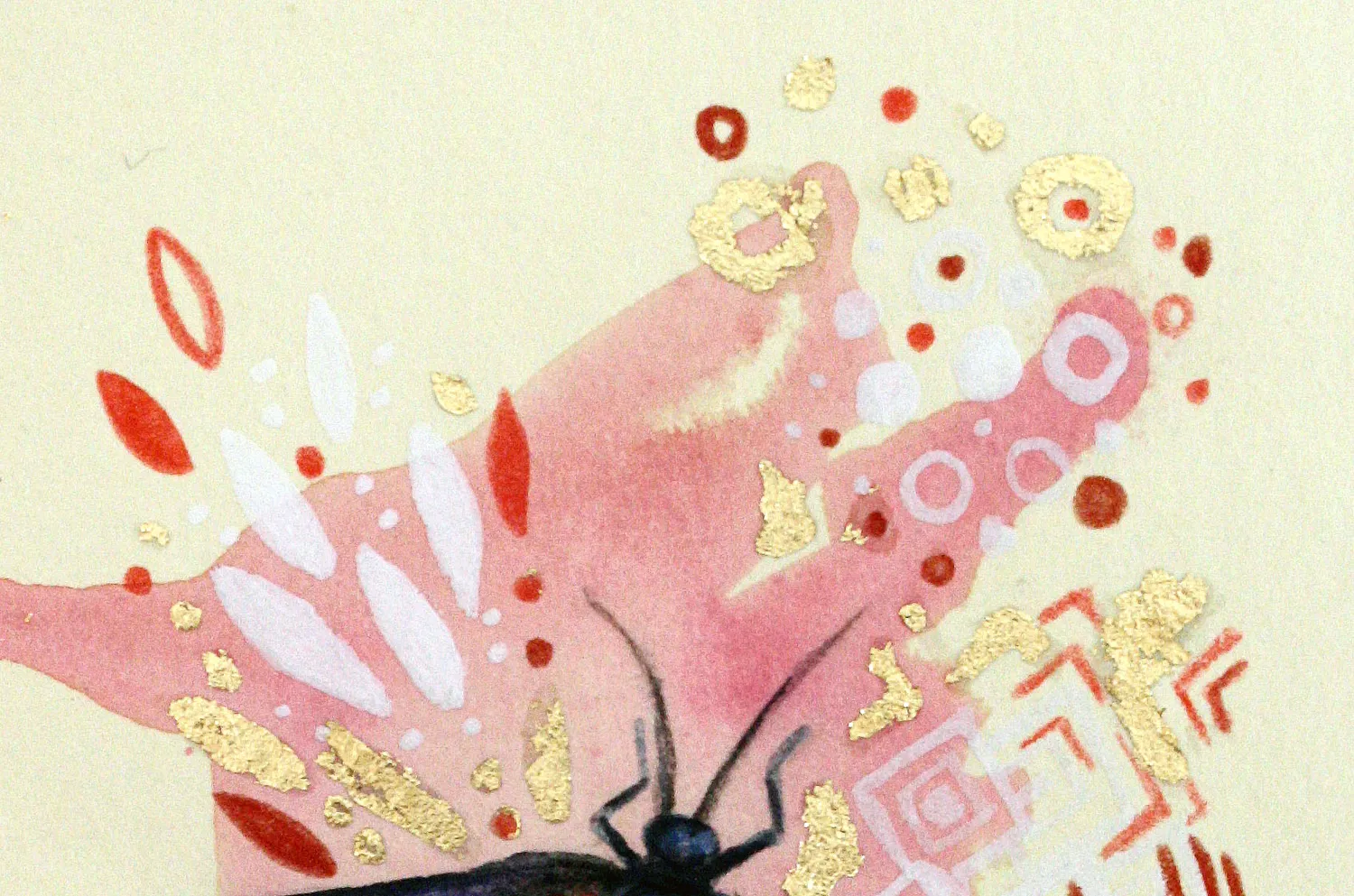 Helena Perry Cinnabar Moth miniature 8,5x13,5cm non encadrée