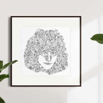 DrawInside Eric Carr affiche 20x20 batteur Kiss