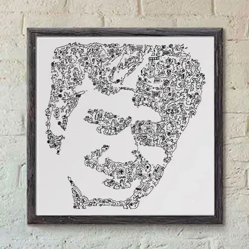 DrawInside Roger Federer affiche 20x20 cm dessin signé