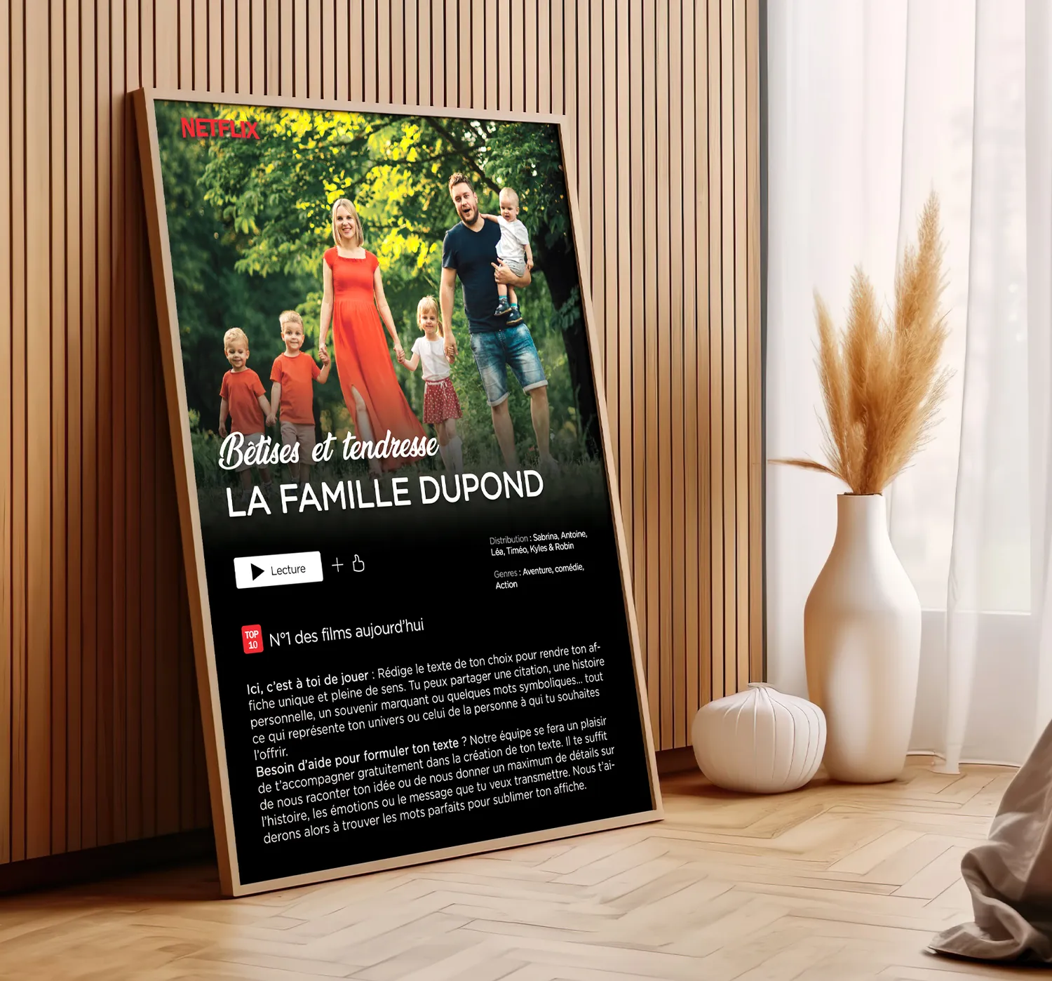 Papeterie Créative Affiche Netflix personnalisée prénom