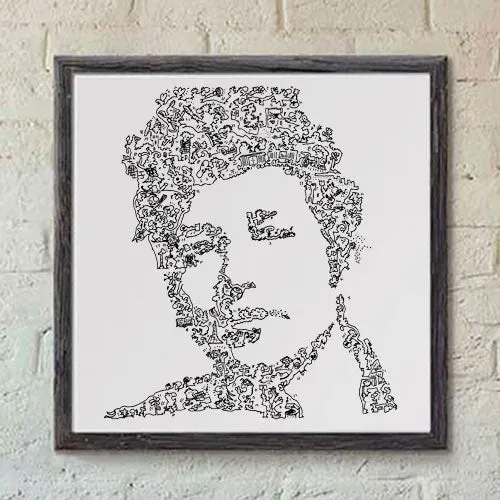 DrawInside Bob Dylan Young affiche 30x30 cm folk