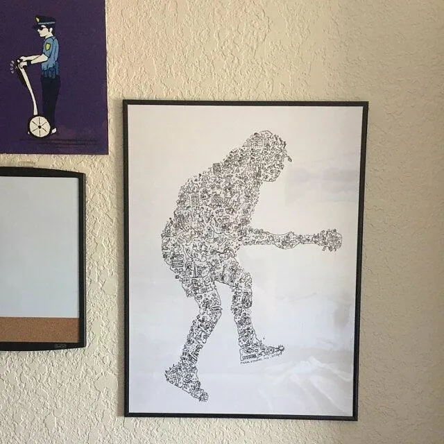 DrawInside Angus Young AC/DC affiche A3 rock