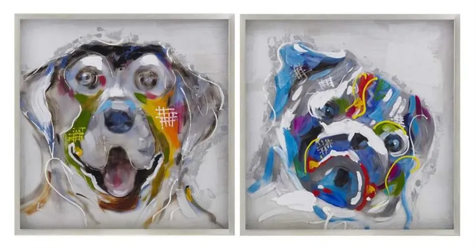 Lacorne Décoration 13249 Chiens Pop Art tableau 60x60 cm