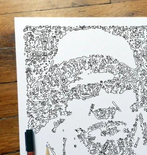 DrawInside Babe Ruth affiche 20x20 cm baseball