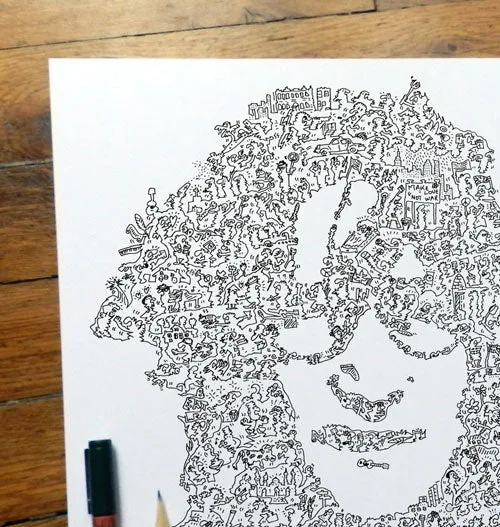 DrawInside John Lennon affiche 30x30 cm Beatles