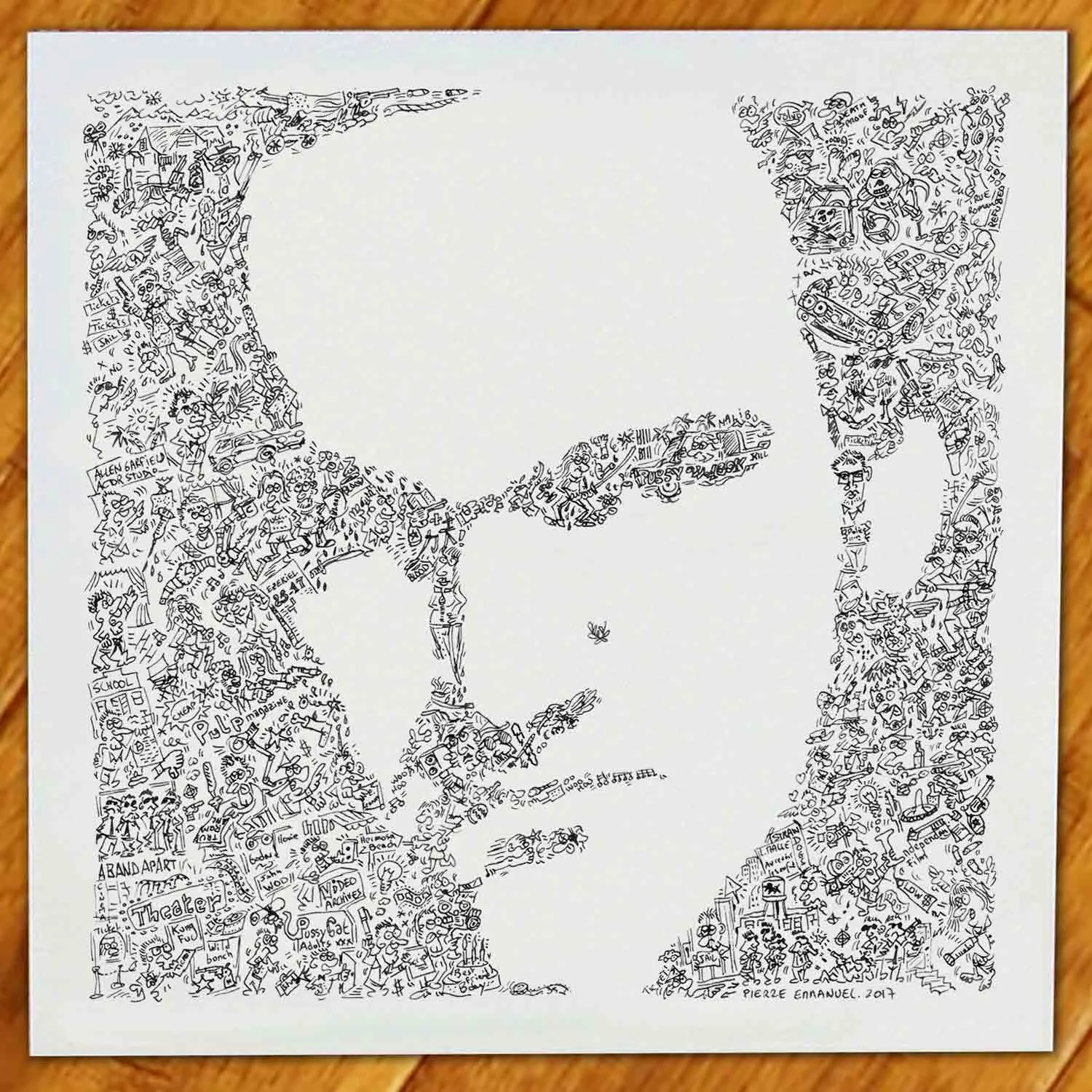 DrawInside Quentin Tarantino affiche 30x30 cinéma