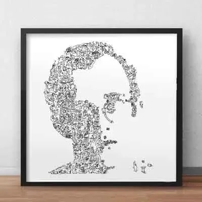 DrawInside Keith Haring affiche 30x30 cm signée