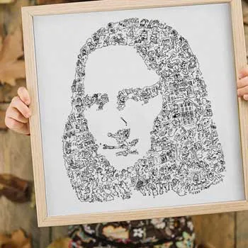 DrawInside Mona Lisa affiche 30x30 cm Joconde