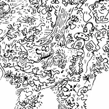 DrawInside Spitz Pomeranian affiche A4 papier mat