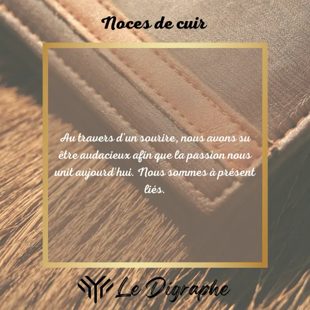 Le Digraphe Noces de Cuir 2 ans digraphe prénoms carte offerte