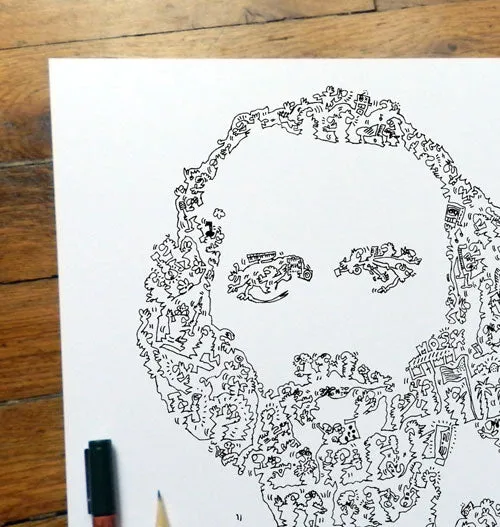DrawInside Maurice Gibb affiche 20x20 cm musique
